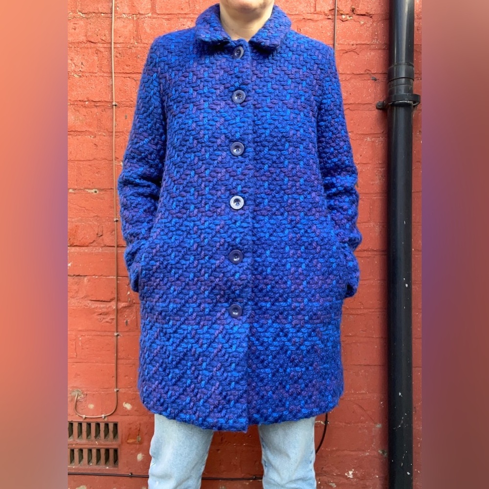 Desigual Blue Teddy Jacket Cozy Textured Style